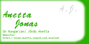 anetta jonas business card