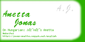 anetta jonas business card